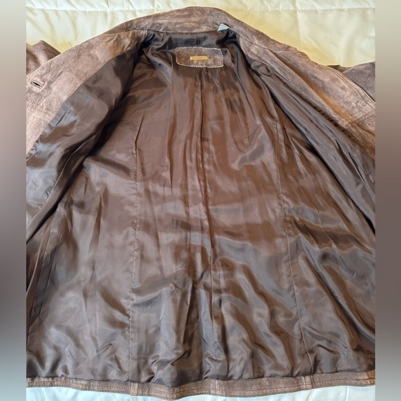 i.e. Relaxed Woman Brown Suede Leather Jacket Size 2XL - Picture 6 of 8
